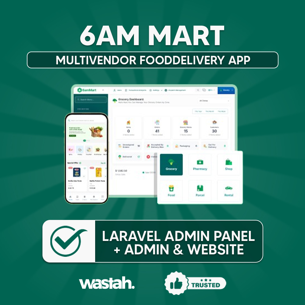 6amMart - Multivendor Food, Grocery, eCommerce, Parcel, Pharmacy delivery app with Admin & Website